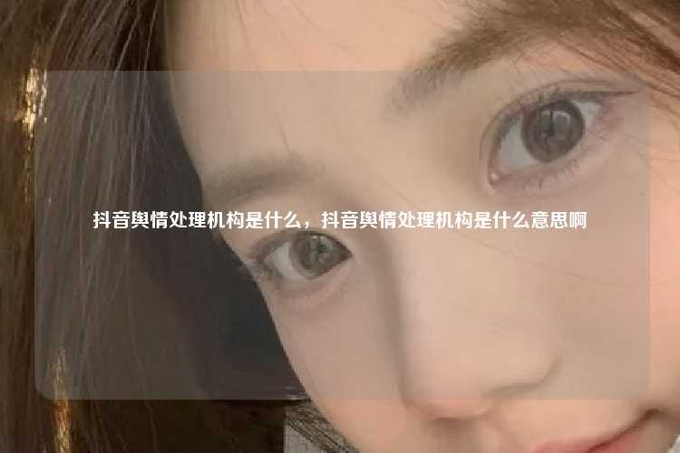 抖音舆情处理机构是什么,抖音舆情处理机构是什么意思啊