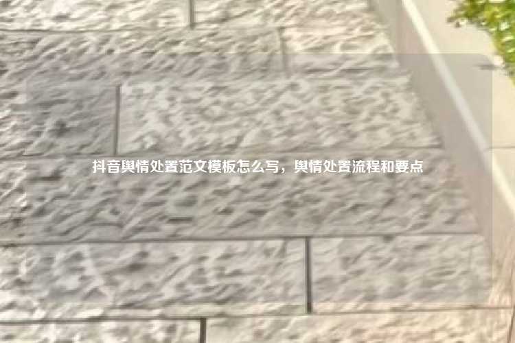 抖音舆情处置范文模板怎么写,舆情处置流程和要点