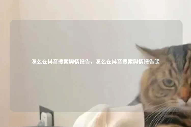 怎么在抖音搜索舆情报告,怎么在抖音搜索舆情报告呢