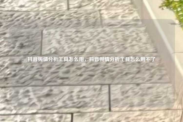 抖音舆情分析工具怎么用，抖音舆情分析工具怎么用不了