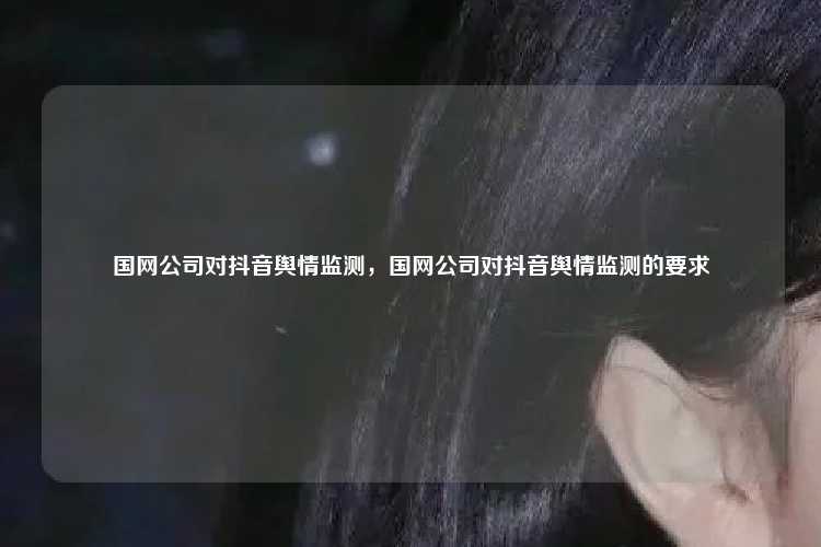 国网公司对抖音舆情监测，国网公司对抖音舆情监测的要求